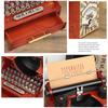 Nostalgic Music Box with Drawer Typewriter Shape Plastic Wind Up Mechanical Swinging Musical Ornament for Home Decors