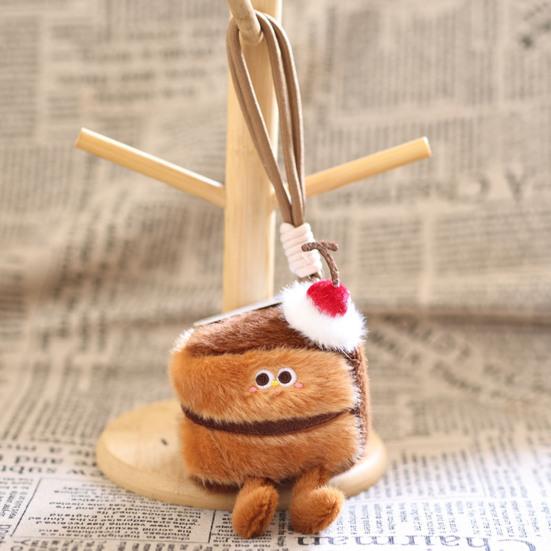Cute Cake Plush Keychain, Soft Dessert Stuffed Animal Pendant, Kawaii Afternoon Tea Key Ring for Bag Backpack, Gift for Girls