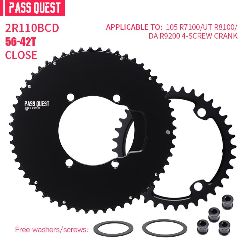 110 Bcd Double Chainring for Shimano 105 R7100 UT R8100 DA R9200 Road Bike Tray 52 36 53 39 54 40 50 34 48 35 46 33 2X 110bcd