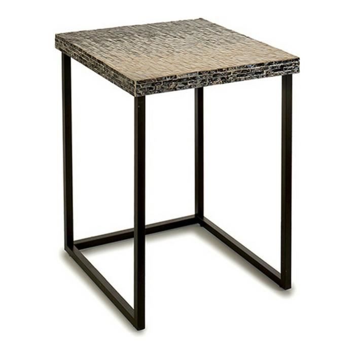 Table D'appoint - Marque Inconnue - Gris Métal Nacre Noire - 47 X 62 X 47 Cm - Contemporain Design