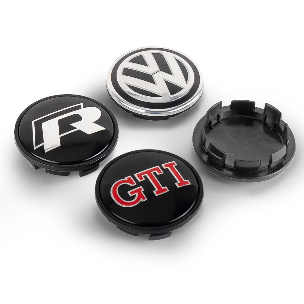2025 Hot 4pcs 56/65/66mm Car Wheel Center Cap Hub Cover Badge  For Volkswagen VW Golf R GTI Touareg Jetta GTD CADDY Polo Tiguan