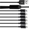 Multi Micro USB Sync Cable 6 In 1 Charging Cord with 6 Micro USB Plug for Mobile