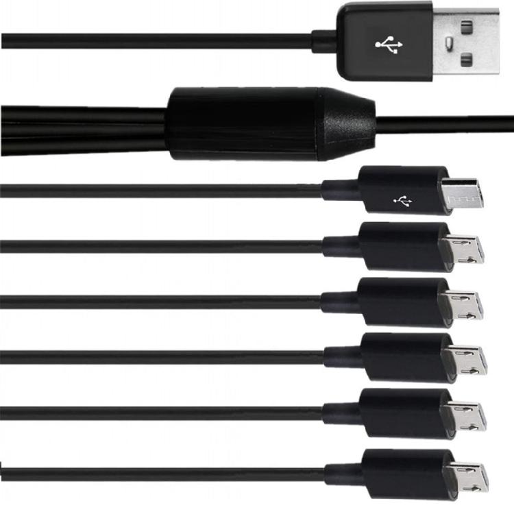 Multi Micro USB Sync Cable 6 In 1 Charging Cord with 6 Micro USB Plug for Mobile