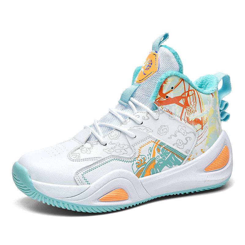 2025 New Warm Basketball Shoes High-top Sports Shoes Mandarin Duck Couple Student Training Shoes Actual Combat Cement Floor Sneakers