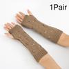 1Pair Fingerless Gloves Half-Finger Hollow Heart Soft Flexible Wool Warm Solid Color Knitted Cold-proof