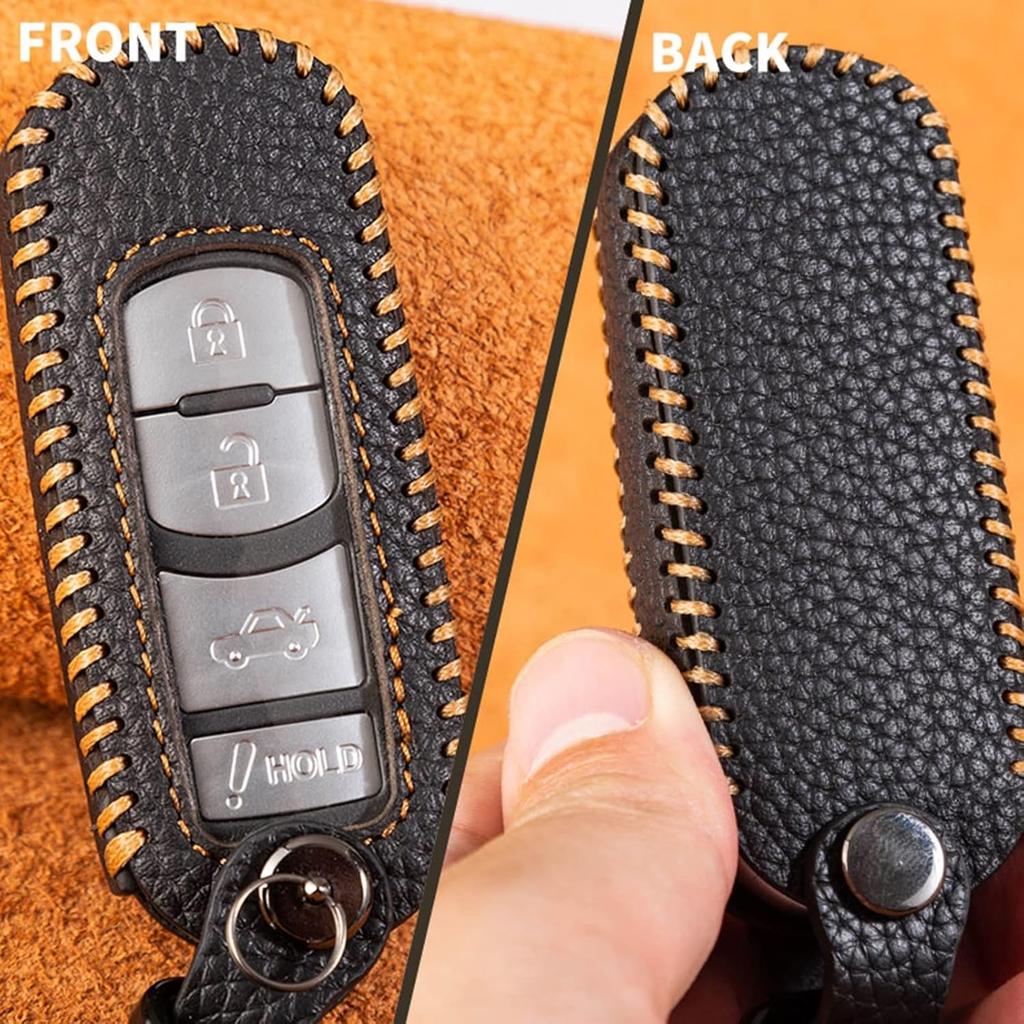 for Mazda Key Fob Cover Keychain Leather Car Key Case Compatible with 2009- Mazda 3 6 5 2 CX5 CX9