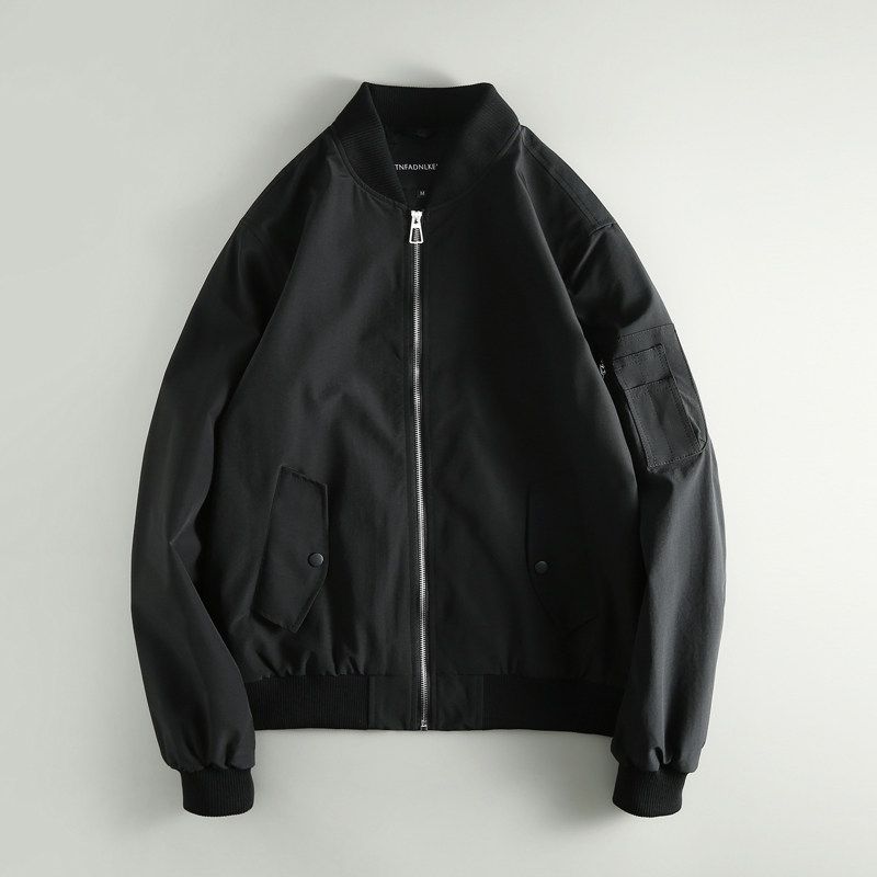 Foreign Trade Overplus Order Original Single Men s Jacket American Casual Flying Clip Outerwear Fashion Brand Windproof Original Single Jacket Fashion Black 2XL