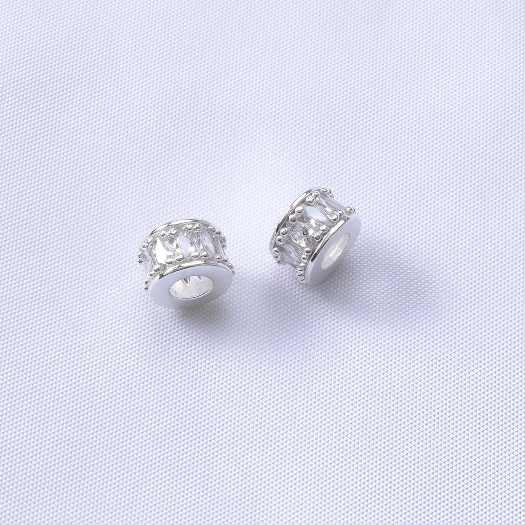 14K Gold-Filled Diamond-Set Barrel Spacer Beads for DIY Jewelry Crafting