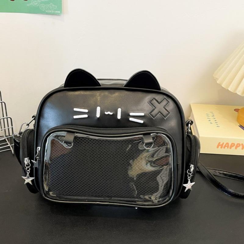 Fashion trendy cool babes pain bag versatile mechanical cat small backpack new cute girl heart backpack