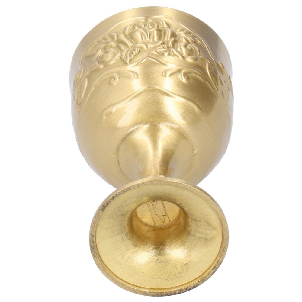 Engraved Flower Vintage Chalice Embossed Rose Wine Goblet Brass Goblet Party Supplies S