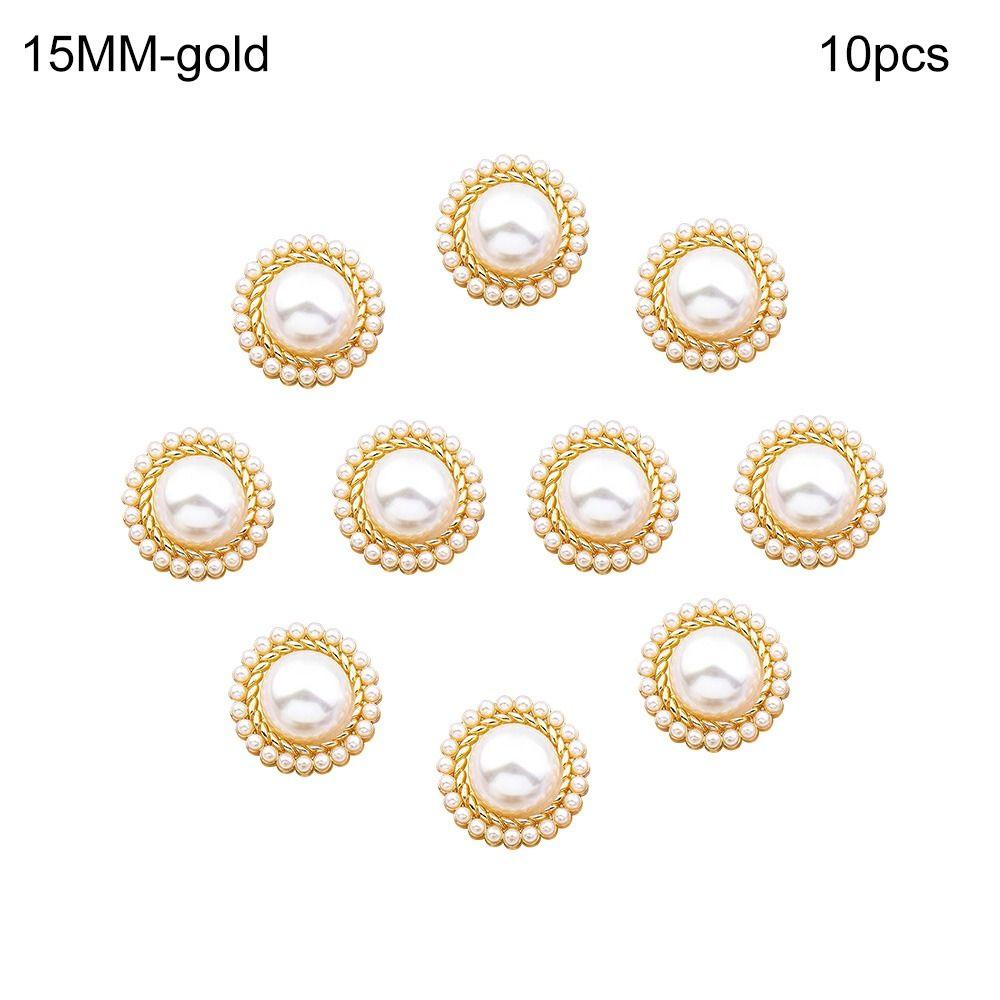 

Аксесуари для шиття, ґудзики для сорочок своїми руками, ґудзики для рукоділля, аксесуари для шиття, перлинні ґудзики для одягу gold-10pcs-15MM