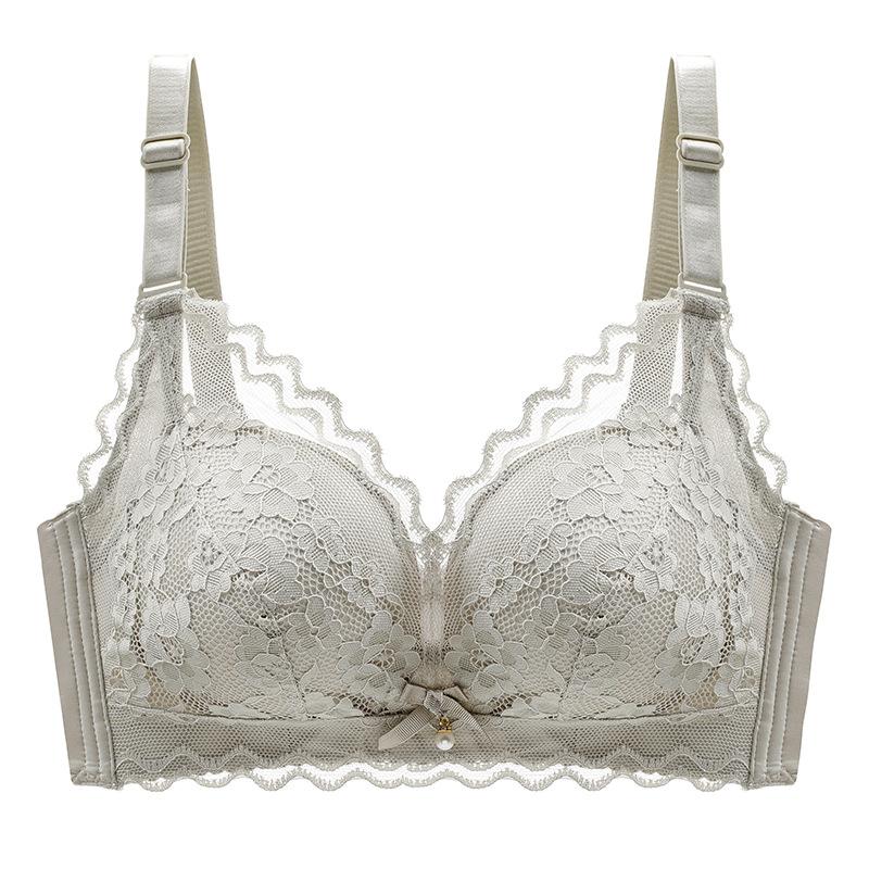 Lace Underwear Women's Small Breasts Gather Without Steel Ring To Close the Breasts, Sexy and Comfortable, Adjustable Upper Support Thickened Cup Bra