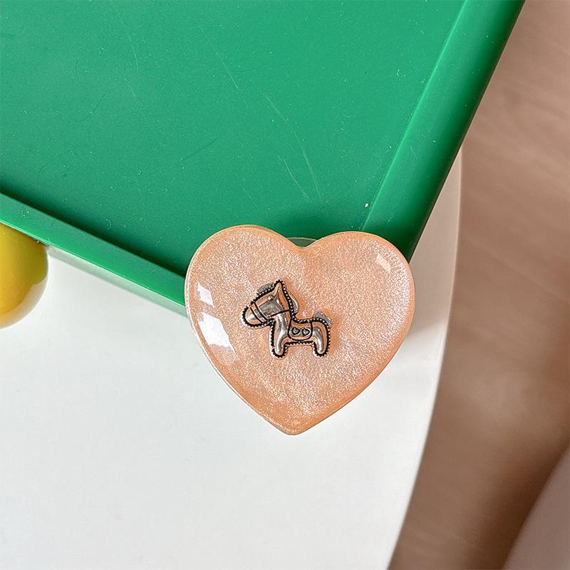Creative Desktop Phone Airbag Holder Wind Paste Magnetic Glitter Heart Ring Girl Small Fresh