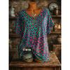 Fashionable Comfortable Oversized Breathable Women's V-neck T-shirt Colorful Creative Geometry 3D Pattern Summer Short Sleeved T-shirt