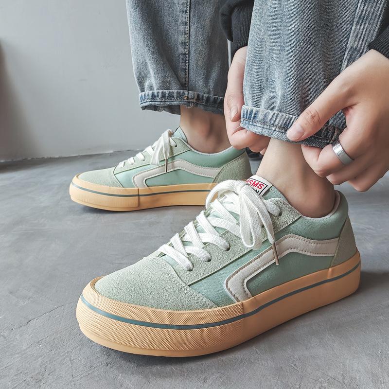 Autumn new retro canvas shoes lace-up sports board shoes men's versatile couple casual shoes breathable shoes clear