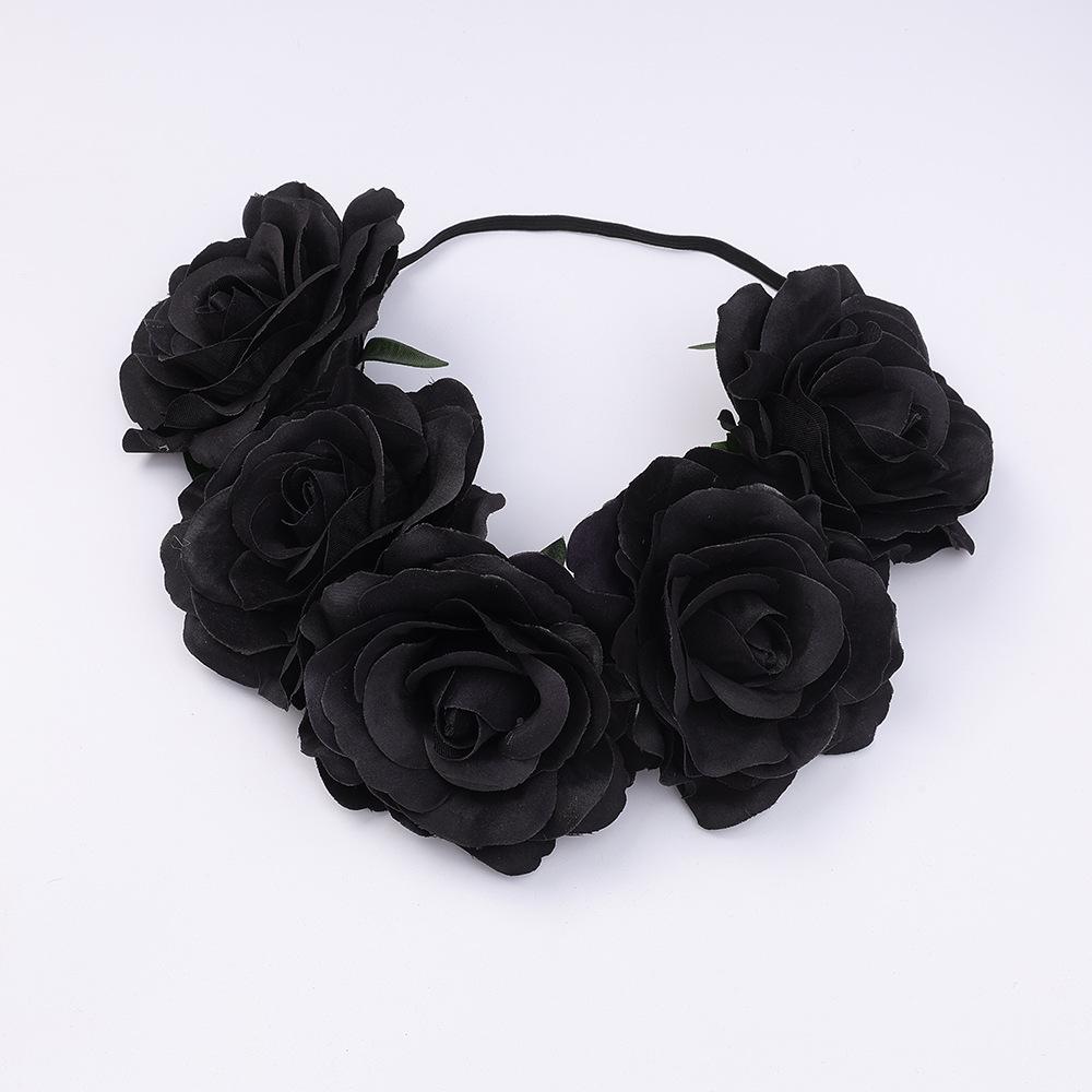 Bohemian Rose Wreath Headband for Halloween Party