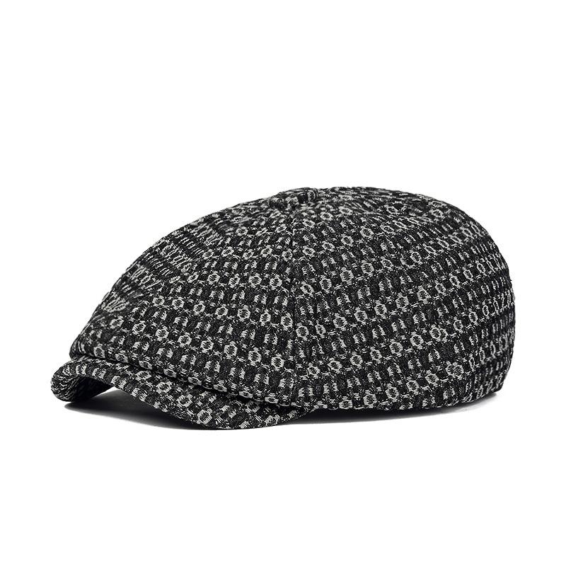 Bavlněný baret Pánská malířská čepice Newsboy čepice Klobouk Rybí kost Osmihranný klobouk