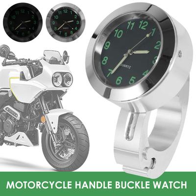 Universal 7/8 Inch Waterproof Chrome Motorcycle Bike Handlebar Mount Quartz Clock Watch Aluminum Luminous Clock Moto Accessories