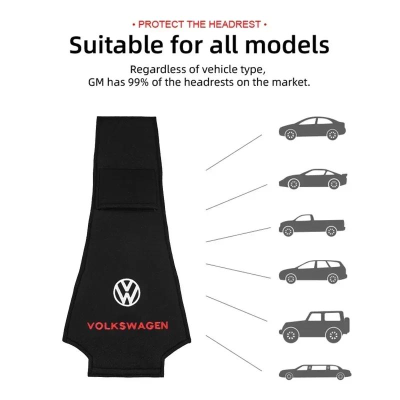 Für VOLKSWAGEN VW Baumwolle Auto Kopfstützenbezug Schutzpolster für Volkswagen Polo Passat Golf Jetta Tiguan Touran TAYRON Santana Sci