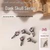 Dark Skull Retro Chrome Heart Scarlet Cross Nail Rhinestone Embellishments - 5 Pcs