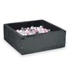 Dry Pool 110x110x40 Corduroy Graphite 600 Balls: Transparent, White, Silver, Powder Pink
