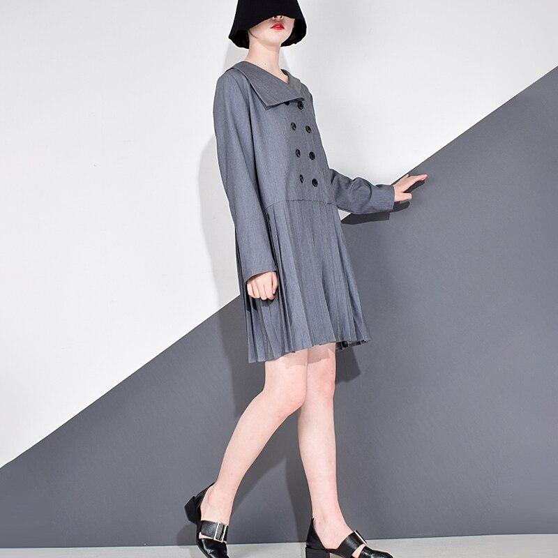 Xitao Γυναικείο ντραπέ casual φόρεμα ασύμμετρο μακρυμάνικο GCC4037