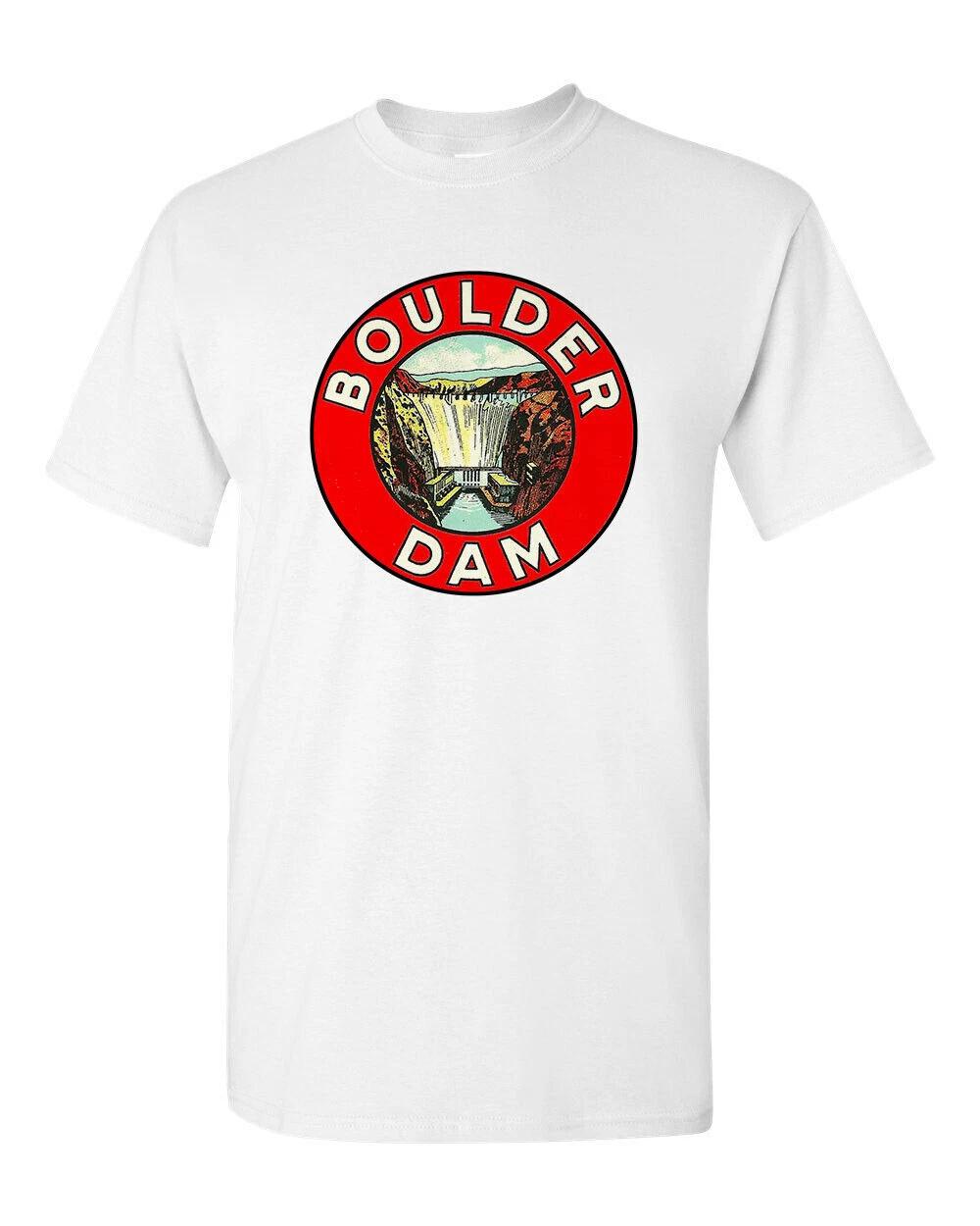 

T Shirt Vtg Travel Art Cotton Colorado State Boulder Dam Retro Souvenir Tourist M