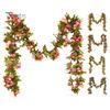Fake Flower Vines 220cm Not Wither Decorative Artificial Rose Flowers Vine DIY Wedding Garland Accessories for Daily Life Simulation Plant