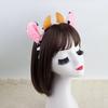 Cow Ears Hair Hoop Set with Bendable Tail Adults Teens Farm Animal Costume Set Black White Cow Accessories