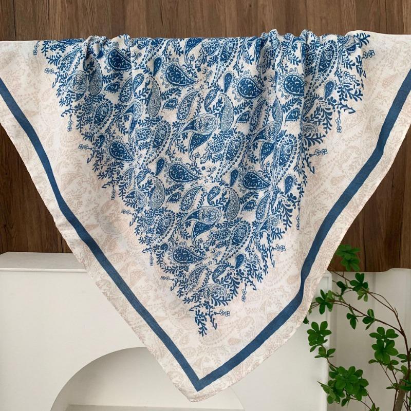 Square scarf new neck scarf scarf small shawl travel bag headscarf versatile cashew flower silk scarf