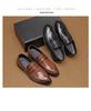 British Men's Crocodile Pattern Shiny Leather Loafers – Pointed Toe Slip-On Shoes for Nightclub Hairstylists, Cross-Border Plus Size Available.
