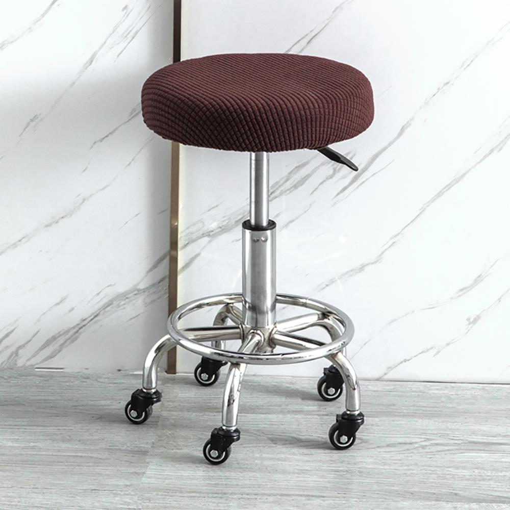 Round Tool Cover Solid Color Dining Bar Stool Cover Elastic Chair Cushion Cover Dustproof Seat Protector Case Home Decorate