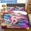 Colorful Unicorn 3pcs K-pop Music Group Bedding set,Ideal for Bedroom, Dormitory,Including Duvet Cover And 2pcs Pillowcases,Fan Gifts