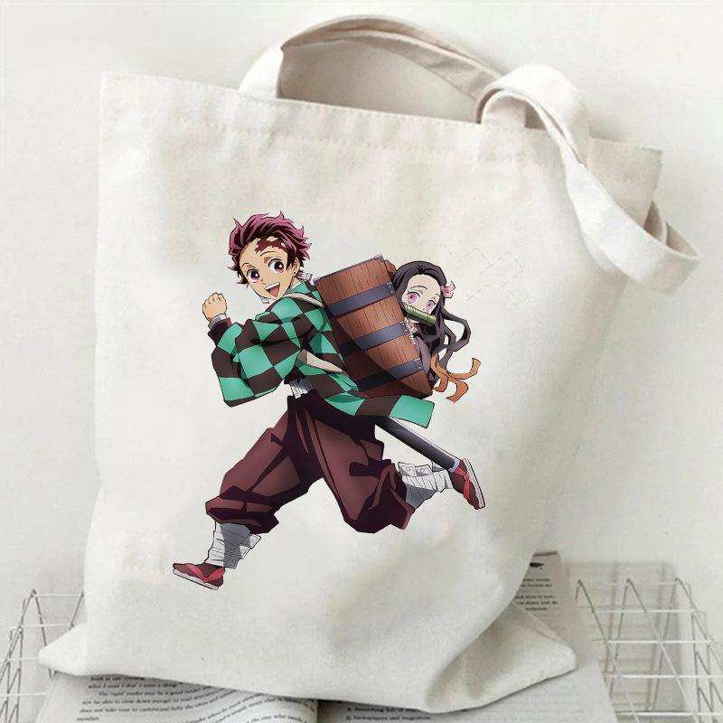 Japan cartoon comics Demon Slayer printed canvas bag Tote Bag Shopping Bag