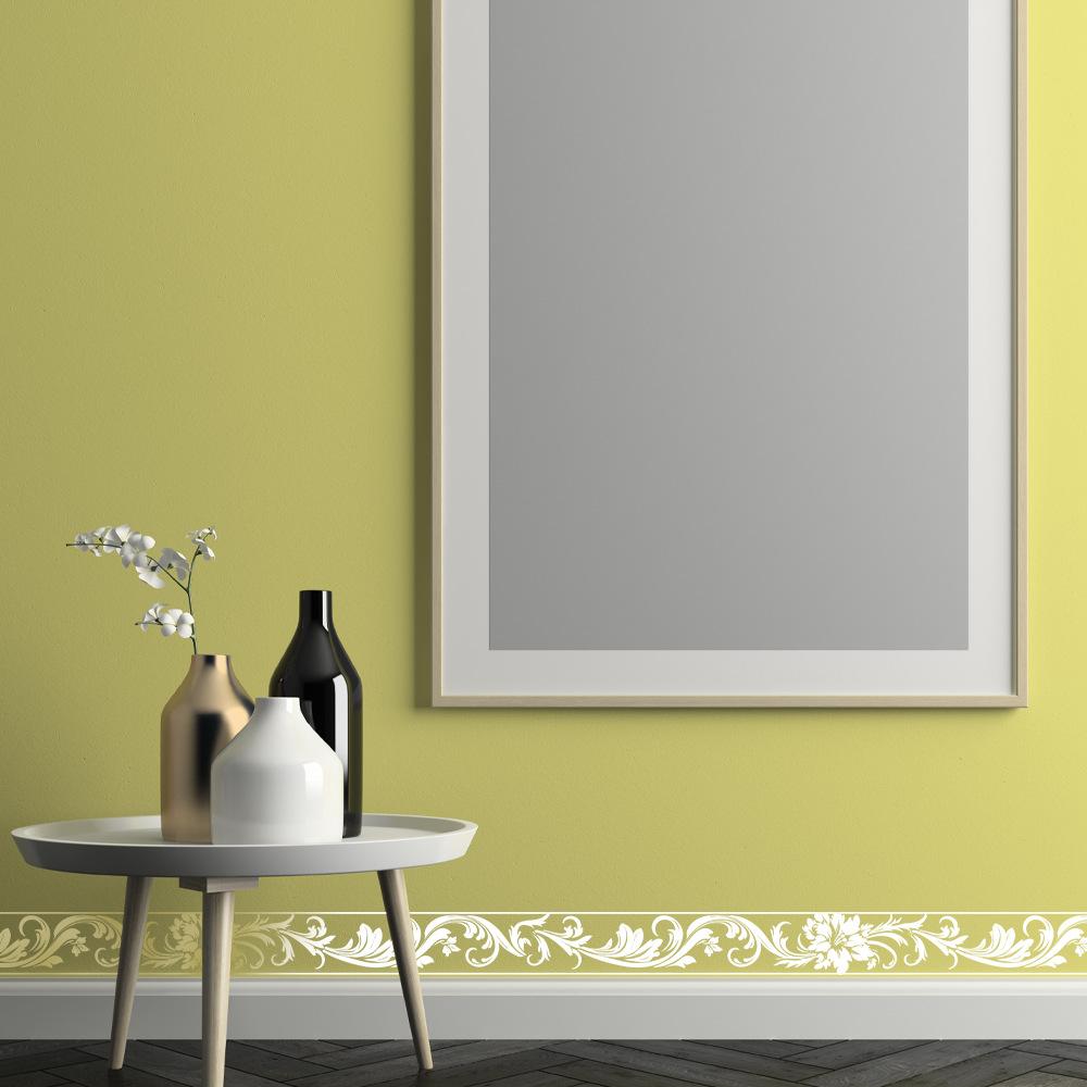 Creative Embossed Pattern Waistline Bedroom Living Room Entrance Hall Home Wall Decoration Stickers