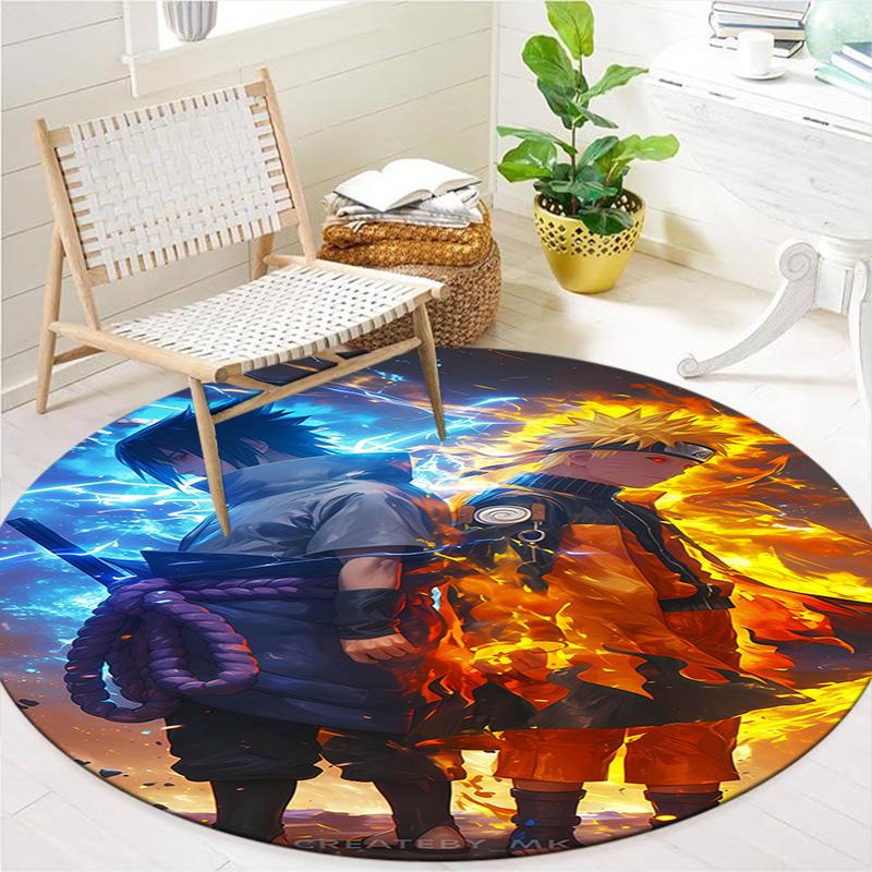 Naruto Runder Teppich Teppich Für Wohnzimmer Schlafzimmer Sofa Spielzimmer Dekor Rutschfeste Fußmatte