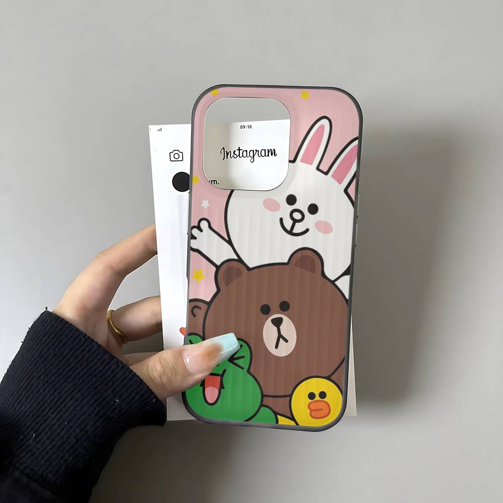 Cartoon Cute C-Cony B-Brown Phone Case For IPhone 17 16 15 14 13 12 11 Pro Max Plus Corrugated Bumper Back Cover Shell