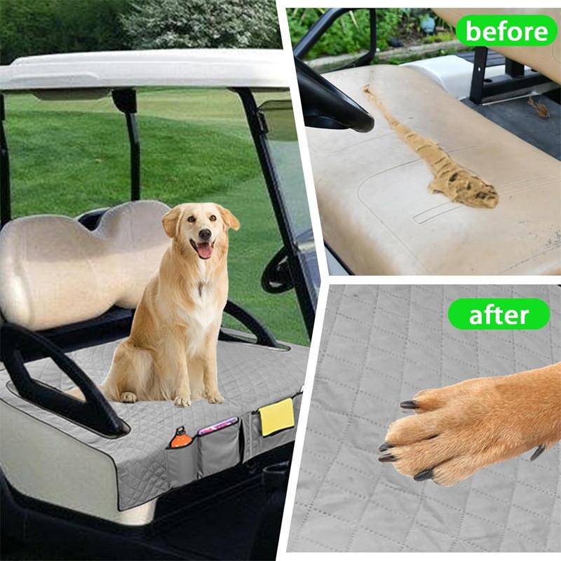 Golf Cart Seat Cover With Four Front Pockets And Nonslip Base For Outdoor Golfing