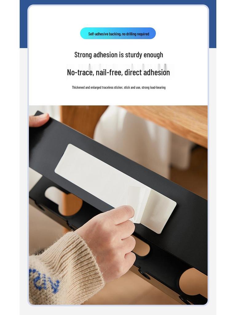 Punch-Free Under-Desk Cable Management Rack: Wire Fixing Storage Organizer