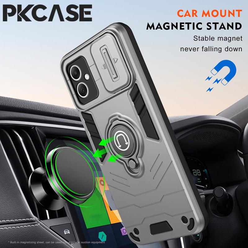 PKCASE Slide Push Window Case For Infinix Spark 30 Pro 20C 20 Go POP 9 8 Car Magnetic Stand Cover For Tecno Camon 30S Pova 5 Pro