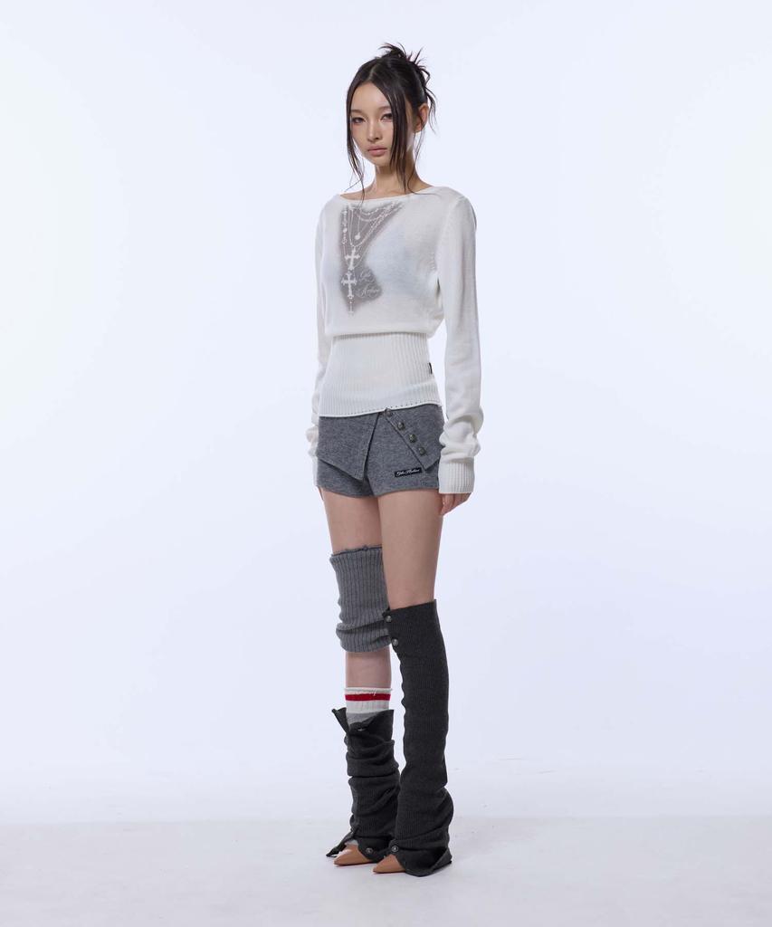 GILAARCHIVE Necklace Off Shoulder Knit_Ivory
