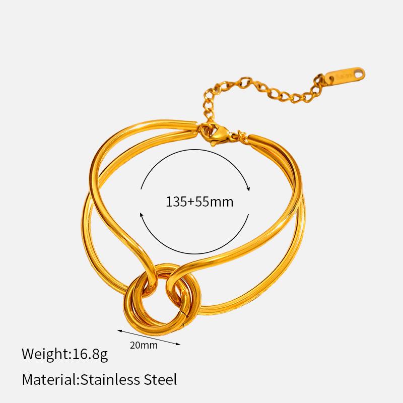 European and American open titanium steel bracelet light luxury high sense does not fade gold-plated jewelry stainless steel gold bracelet women