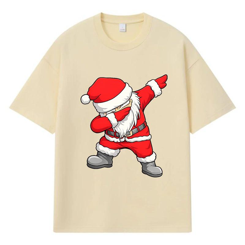2026 Weihnachten Weihnachtsmann Aufdruck Grafik Y2k Harajuku Streetwear 100% Baumwolle T-Shirt Lässig Übergroß Sommer Herren T-Shirt