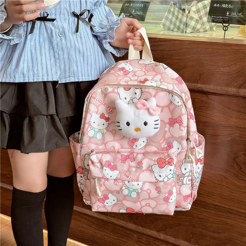Adorable My Melody Nylon Backpack For Girls Cute Cartoon School Bag For Kindergarten