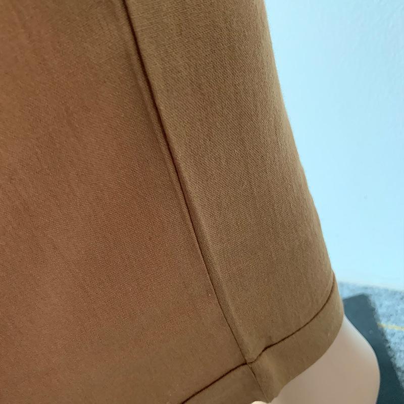 Pantalon d'été pour femmes couleur unie double poche pantalon long ample pantalon femme coton lin