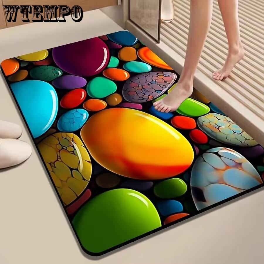 3D Pebble Floor Mat Anti Slip Mat Household Bathroom Entrance Absorbent and Anti Slip Mat