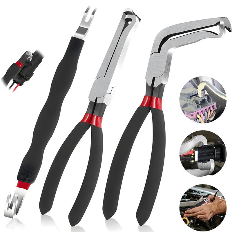 8-Inch 60° Disconnect Pliers Angled Wire Plug Removal Tool for Automotive Connectors Sensors