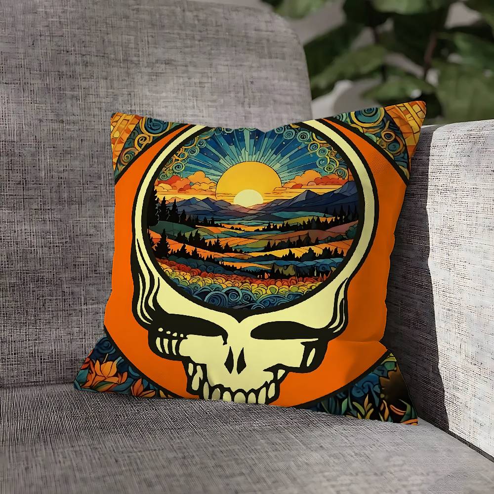 G-Grateful Rock D-Dead Throw Pillow Case For 30x30cm 40x40cm 45x45cm 50x50cm 55x55cm Square Sofa Pillowcase Shell