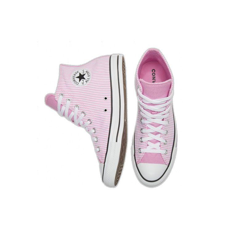 Converse Chuck Taylor All Star Pink Stripes Fashion Comfortable Lightweight High-Top Canvas Shoes Unisex Sneakers 166865C