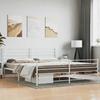 VidaXL Metal Bed Frame with Headboard-Footboard White 180x200cm 352390